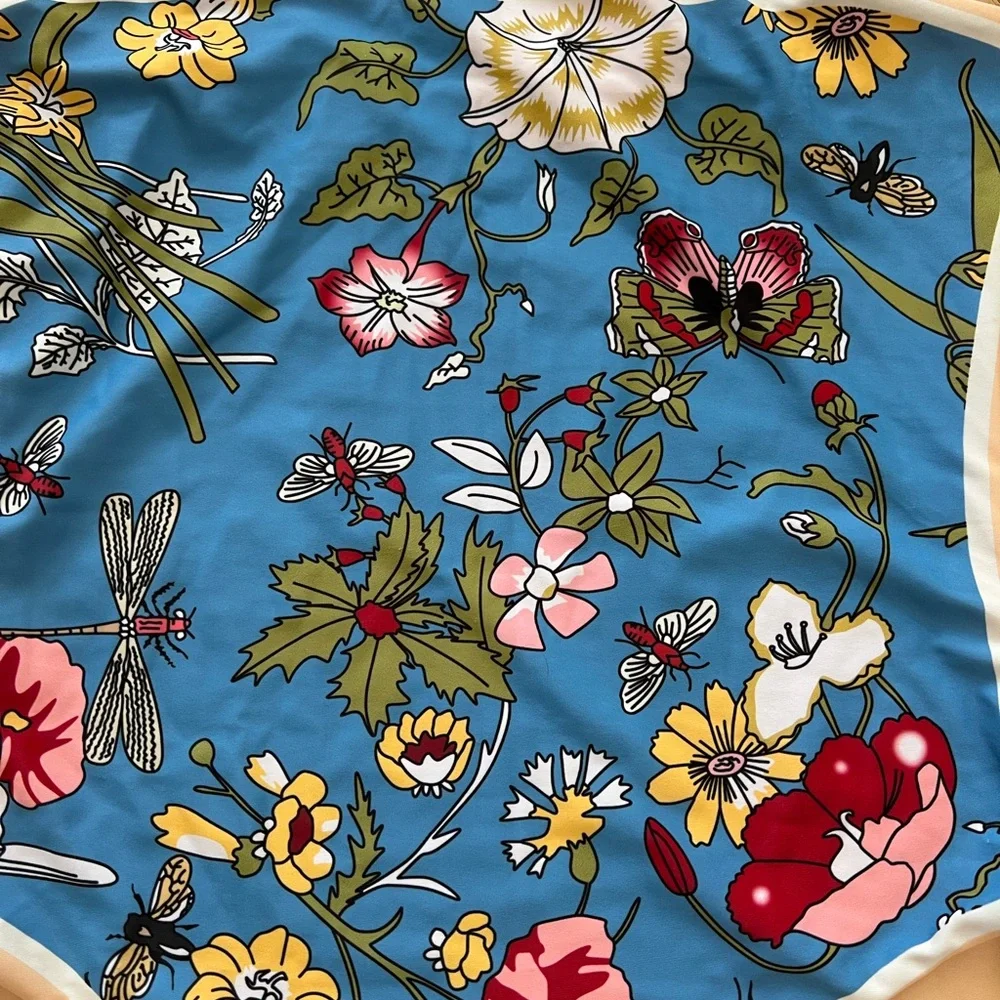 Floral Swimwear in Blue and Cream - Picture 2 of 4